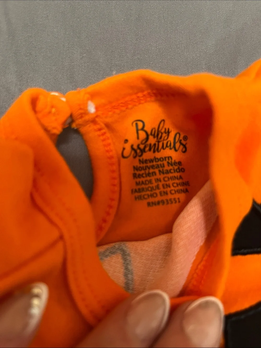 Baby Essentials Orange Pumpkin Tutu Dress with Black Accents newborn